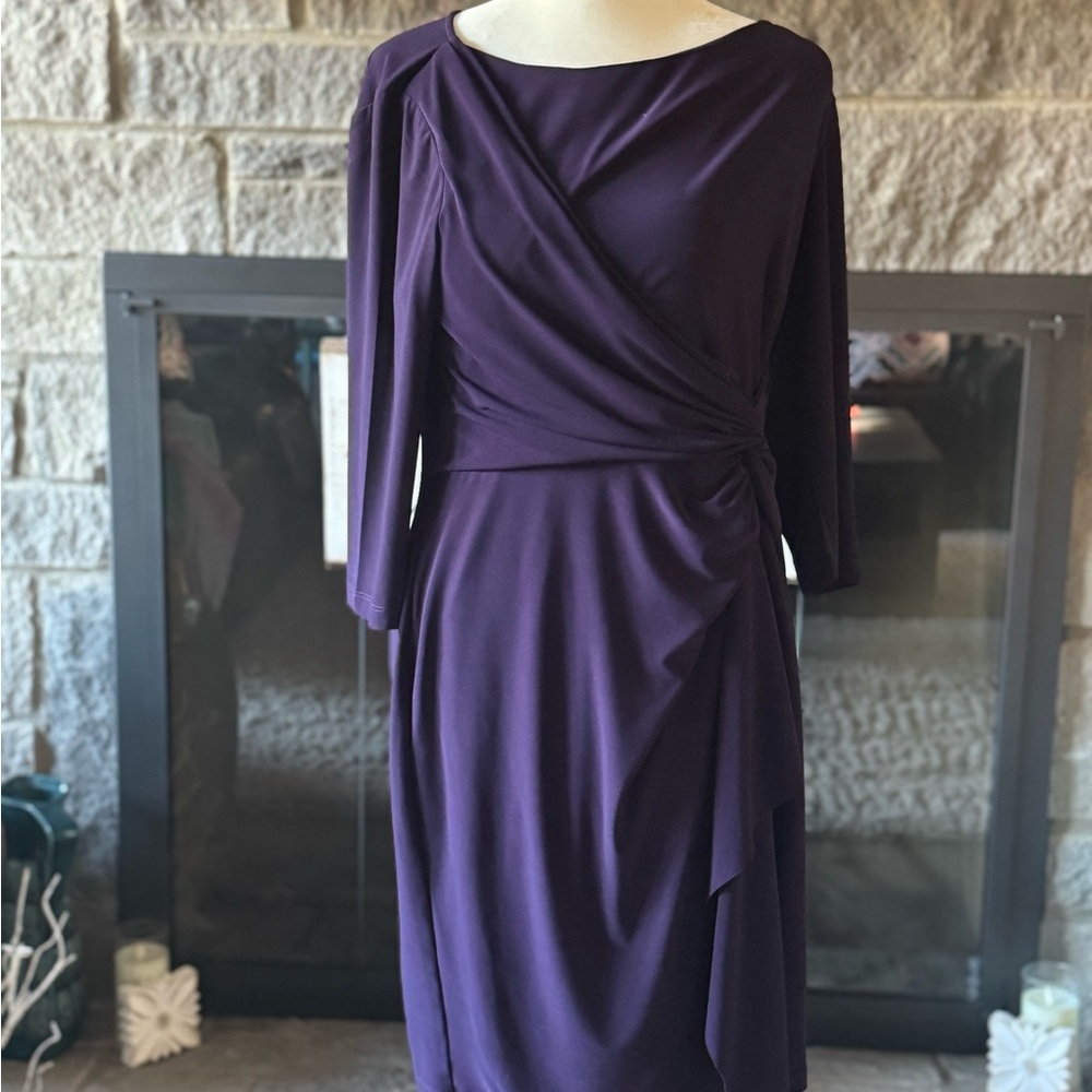 Chaps Deep Purple Long Sleeve Dress